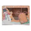 Boże Narodzenie Ciastka Pudełko Kraft Papier Cukierki Pudełka Pudełka Torby Żywności Opakowania Boże Narodzenie Party Dzieci Prezent Nowy Rok 2021