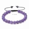 Howlite Ametista Occhio di tigre Quarzo rosa Pietra naturale Bracciale con perline Treccia Corda Bracciali regolabili per donna Uomo Gioielli di moda Will e Sandy