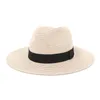 Summer Jazz Straw Hats Women Men Panama Wide Brim Hat mens Fashion Beach Cap Girls travel Sun Hat Ladies Sunhat Couple Caps NEW