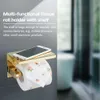 Suporte de papel higiênico de aço inoxidável com prateleira de telefone Banheiro Rolo de papel higiênico Titular de papel acessórios simples design simples 210720