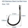 Fishing Hooks 40Pcs/Lot Strong Saltwater 420 Stainless Steel Classic Live Bait Fish Hook Drop