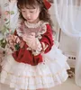 Girl039s klänningar 2022 Children039s Flower Girl Dress Oneyearold Baby Birthday Party Princess Thicking Winter Cute Spanis6134915