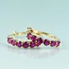 Hoop Huggie Gem's Beauty 14k Gold Filling Severling Silver C Серьги для женщин 2022 Круглый лаборатория Ruby Moni22 Moni22