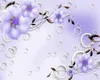 3d обои фиолетовый цветок обустройство дома настенная бумага романтический цветочный цифровой принт живопись кухня комната Mural8382502