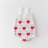 Amour Coeur Bébé Ensembles Saint Valentin Clé Chandail À Manches Longues Manteau + Barboteuse 2 pcs Tenues Enfants Vêtements 0-2 Ans E86022 210610