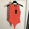 Bokstäver tryckt kvinnor badkläder en bit baksida blixtlås design baddräkter sexiga vadderade bikini baddräkt bodysuit spa pool party badning159r