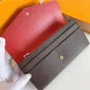 Sarah plånbok toppkvalitet lång kuvert klaff plånböcker med låda lb123 designer nyckelmynthållare handväska läder mini pochette clutch ba263f