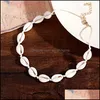 Chokers Necklaces & Pendants Jewelrychokers Fashion Summer Rope Chain Natural Shell Choker Necklace Moon Collar Seashell For Women Ocean Dro