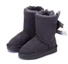 Kids Snow Boots children Australia Bailey 2 Bows Boot winter warm Leather toddlers boys girls Botas De nieve Footwear Toddler shoes