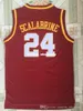 Ucuz Özel Güney Kaliforniya USC # 24 Brian Scalabrine Basketbol Formaları Kırmızı Dikiş Herhangi Bir Numara Adı Özelleştirmek Erkek Kadın Gençlik XS-5XL