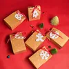 Party Favor DIY Duży Papier Kraft Boże Narodzenie Cukierki Pudełko Z Białym Tagiem Wstążki Apple Pudełko T2I52810