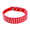 Collare per cani regolabile in pelle PU con strass Collo Collana per cani al piombo Rosa Animali domestici Pomerania Collare Canna al guinzaglio Cani EE5QY254M