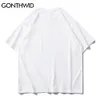 GONTHWID Streetwear T-Shirt Hip Hop Kissing Skull Scheletro Magliette Hip Hop Punk Rock Gothic Tees Harajuku Casual Cotton Tops C0315