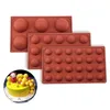 3 pçs / set hemisfério forma silicone 6/15/24 buracos alimentar acessórios de cozimento de gordura de chocolate molde de doces Bakeware Gadgets 210225