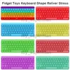 Fidget Toys Keyboard Design Pop Bubble Sensory Rainbow Silicone Stress Relief Decompression Toy for Special Needs Kids Adult