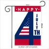 Happy 4th July Garden Flag Double Face Pongee American Independence Day Patriotic Memorial Day Yard Decoration