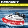 EMT BT2 2.4G Remote Control Mini Hovercraft& Electric Boat Kid Toy, Dual Motor Strong Power,Waterproof, Christmas Kid Birthday Boy Gift,USEU