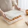 Kitchen Single Layer 24 Grid Egg tools Storage Box Plastic Compartment Holder Portable Refrigerator Frozen Storage Crisper