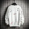 SingleRoad Crewneck Sweat Hommes Graffiti Imprimer Hip Hop Harajuku Japonais Streetwear Noir À Capuche Hommes Sweat Homme Hoodies 201127