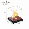 Chanceux Éléphant Feng Shui décor 24K Feuille D'or Éléphant Statue Figurine Bureau Ornement Artisanat Recueillir La Richesse Home Office Decor 210811