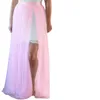 Skirts High Waisted 4 Layers Tulle Skirt For Womens Side Split White Long Pleated Petticoat Bridesmaids Midi