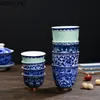 4 Sztuk / zestaw Jingdezhen Retro Retro Handmade Ceramic Teacup Ręcznie Malowane Boutique Tea Bowl Chiński Porcelanowy Zestaw Herbaty Dojazd