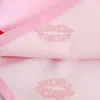 Pigiama estivo moda donna Set 2 pezzi Pigiama corto per ragazze Stampa labbra rosa Sleepwear Lounge Wear Pjs di seta satinata Home Wear 210928
