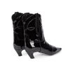 Frauen Cowboystiefel Zeigen Zehe Niedrige Ferse Damen Knöchelstiefel Luxus Leder Cowgirl Schuh European Style Gothic Designer Schuhe