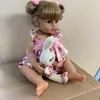 55cm Original NPK Reborn Baby Toddler Girl Prinsessan Doll i Rosa Kjol LifeLike Very Soft Full Body Silicone Doll Bath Toy Gift Q0910