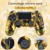 Camuflaje Protección del controlador Estuche blando Pintura Gel de silicona Cubierta de piel de goma para Sony Playstation 4 PS4 Pro Slim Colorido Accesorios para juegos