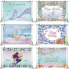 180x110cm Little Mermaid Party Backdrops Under the Sea Party Pography Background Kids Birthday Party Decorations Baby Shower 210925