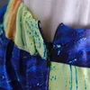 ファッションサテンの女性ビンテージヴァンゴッホ星空油絵3DプリントハイウエストスカートロックビリートゥルトレトロパフスカートSK057 210309