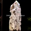 Cracked Rainbow Titanium Coated Druzy Quartz Geode Point Wand Crafts Stunning Freeform Natural Sphalerite Mineral Rock Crystal Agate Tower Obelisk Generator