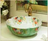 Style européen chine lavabo Lavabo fait à la main évier de salle de bain artistique comptoir en céramique peint évier lavabo bonne quantité
