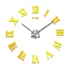 3D大型ローマ数字アクリルミラーの壁時計DIYクォーツ腕時計静物時計モダンな家の装飾リビングルームステッカー