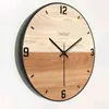 Orologio da parete Design semplice e moderno Orologi in legno per camera da letto Orologio da parete in legno Home Decor Silent H1230