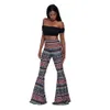 Lots en vrac Articles en gros Femmes Bootcut Pantalon Mode Imprimer Flare Pantalon Cloche Pantalon Pleine Longueur B8704