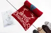Xmas Gift Cartoon Elk White Red Double-sided Pattern Scarf Knitted Warm Fashionable All-match Scarves Daily Life Merry Christmas Letter 190*35CM