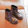 Botas 2021 peles puro preto crianças de 4-12 anos sapatos simples meninas simples