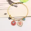 S2308 Fashion Jewelry Heart Evil Eye Pendentif Bracelet Adjustale Bangle Bracelets