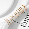 Cluster Anéis Kisswife 8 Pçs / Definir design simples redondo conjunto de cor ouro para mulheres artesanais geometria anel de dedo feminino jóias presentes
