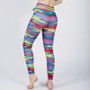 Moda tejer hilo impresión patchwork polainas mujeres ropa de fitness pantalones deportivos pantalones femeninos 210607
