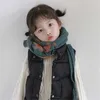 Kore Tarzı Kış Bebek Çocuk Sevimli Çiçek Baskılı Örme Eşarp Erkek Kız Yumuşak Sıcak Atkısı Wrap 210615