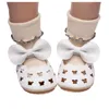 Sandals Baby Shoes Born 2021 Summer Toddler Kids Girls Solid Color Cute First Walk Bow Hook&Loop Casual Shoes#40