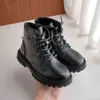 Kids shoes outono para meninas moda de couro genuíno tornozelo curto chelsea botas crianças marca macia espessa plataforma sola preto 211108