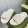 Designer Slippers 2021 Women's slide sandal with Interlocking Flat Logo Platform Sandals fashion luxury furry casual shoes wool slides TPU Outdoor slipper