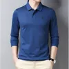 YMWMHU 패션 남자 폴로 셔츠 긴 소매 한국어 패션 의류 캐주얼 솔리드 그래픽 인쇄 남성 폴로 셔츠 슬림 맞는 탑 220309