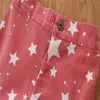 1-6Y Star Print Pants Nyfödd Småbarn Baby Girls Denim Bell Bottoms Casual Elastic Waist Barn Kids Girls Long Flare Byxor