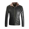 Men's Fur & Faux ZOGAA 2022 Winter PU Leather Jackets Fleece Thicken Wind Breaker Men Coat High Quality Mens Streetwear