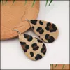 Dangle & Chandelier Earrings Jewelry Fahmi Selling Classic Imitated Leopard Skin Big Water Drop Bohemia Statement Teardrop Leather Delivery